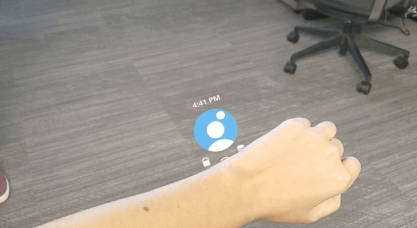 Final watch interface in Skylight for HoloLens