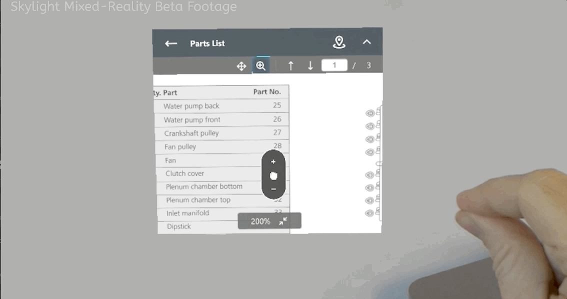 Zoom reset UX on Skylight for HoloLens 1